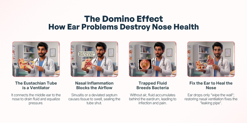 Nose Problem & Ear Problem - The Domino Effect How Ear Problems Destroy Nose Health